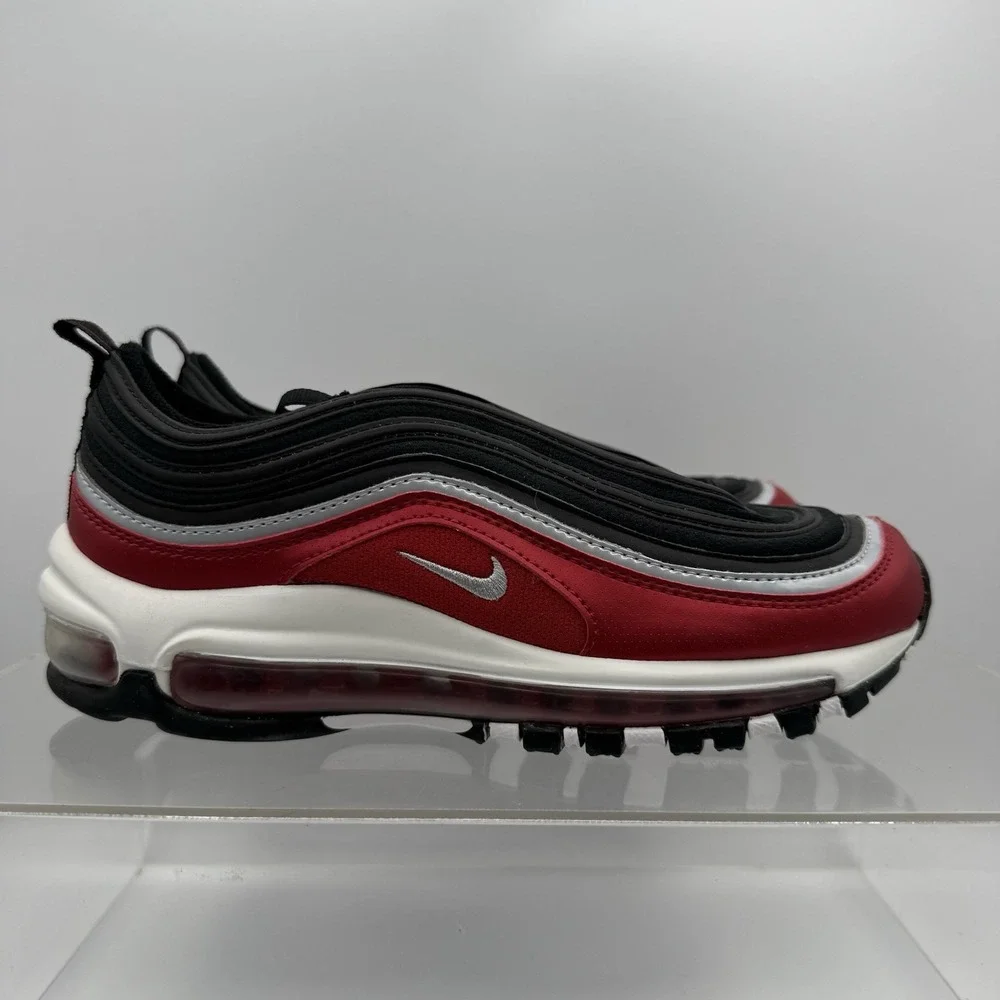Nike Air Max 97 Black Red FB3245-001 Shoes Sneakers Size 5.5Y Youth / 7 Women's